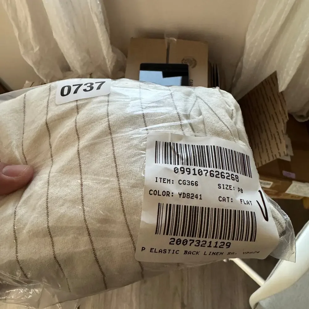 J.Crew Linen-Cotton Blend Sailor Pants Womens Size 0 Petite White Brown Striped
